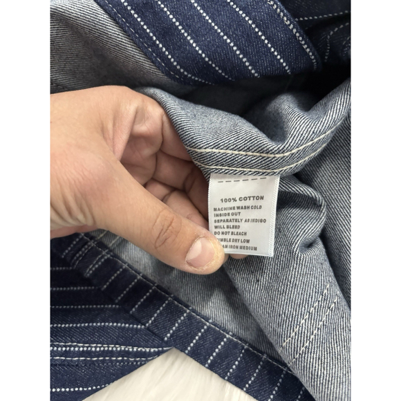 Non Stock Men's Retro Wabash Striped Railroad Denim Coat Chore Worker Jacket S - Picture 9 of 16